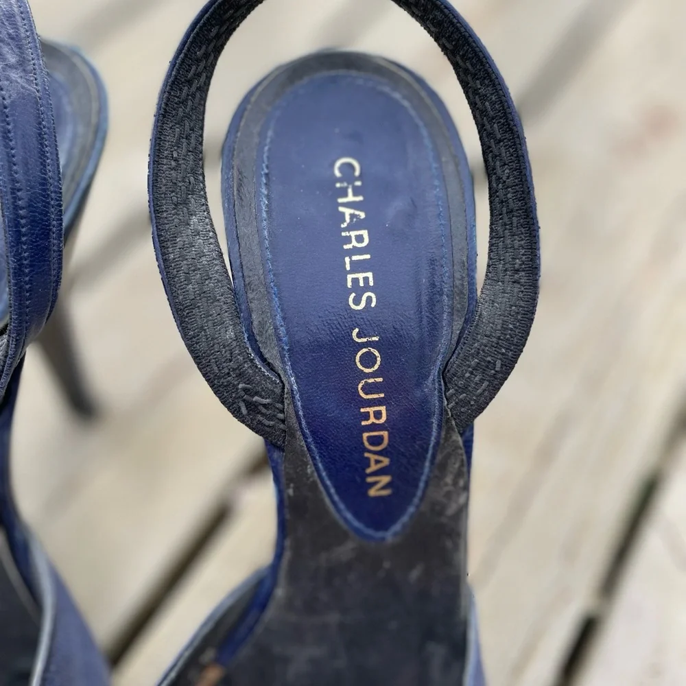 Vintage Charles Jourdan Blue Heels - Picture 2 of 7
